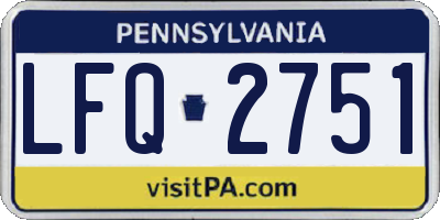 PA license plate LFQ2751