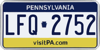 PA license plate LFQ2752