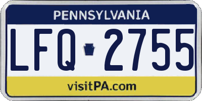 PA license plate LFQ2755