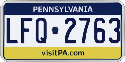 PA license plate LFQ2763