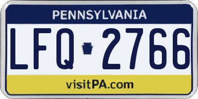 PA license plate LFQ2766