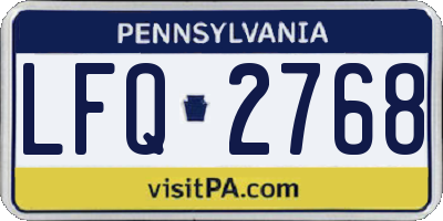 PA license plate LFQ2768