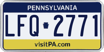 PA license plate LFQ2771