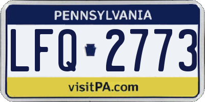 PA license plate LFQ2773