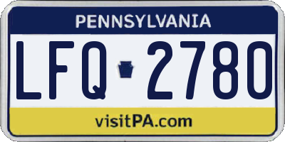 PA license plate LFQ2780