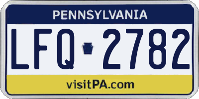 PA license plate LFQ2782
