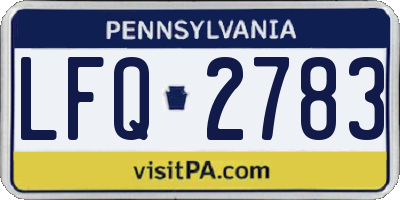 PA license plate LFQ2783