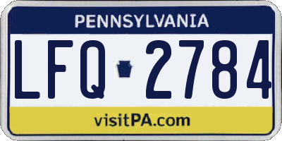 PA license plate LFQ2784
