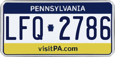 PA license plate LFQ2786