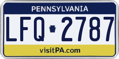 PA license plate LFQ2787