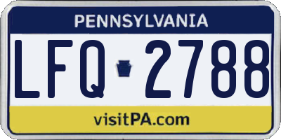 PA license plate LFQ2788