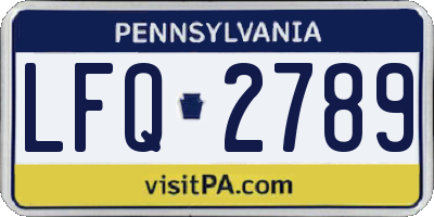 PA license plate LFQ2789