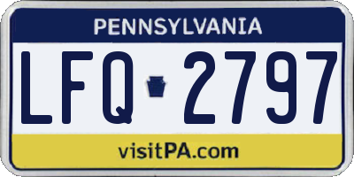 PA license plate LFQ2797