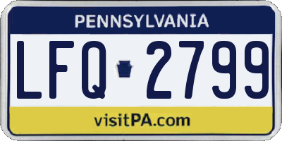 PA license plate LFQ2799