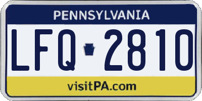 PA license plate LFQ2810