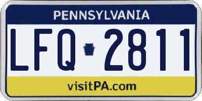 PA license plate LFQ2811