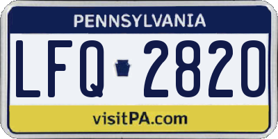 PA license plate LFQ2820