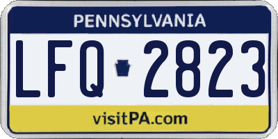 PA license plate LFQ2823