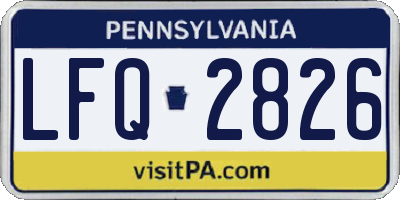 PA license plate LFQ2826