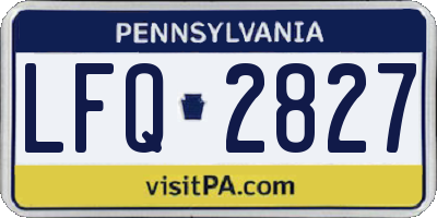 PA license plate LFQ2827