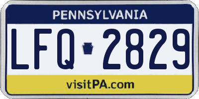 PA license plate LFQ2829