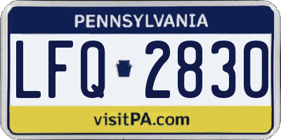 PA license plate LFQ2830