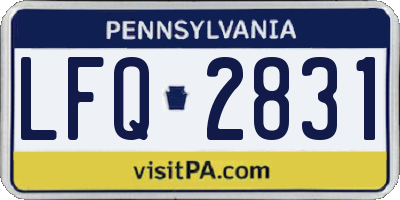 PA license plate LFQ2831