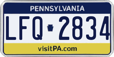 PA license plate LFQ2834