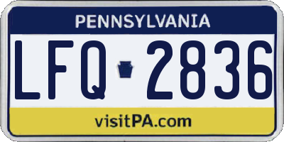 PA license plate LFQ2836