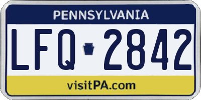 PA license plate LFQ2842