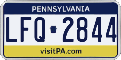 PA license plate LFQ2844