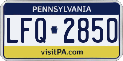 PA license plate LFQ2850