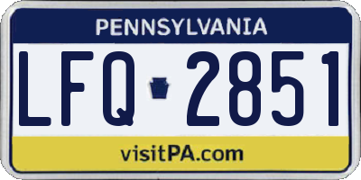 PA license plate LFQ2851