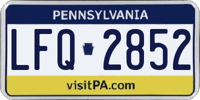 PA license plate LFQ2852