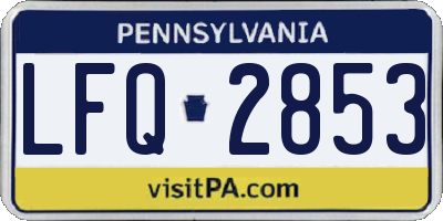 PA license plate LFQ2853