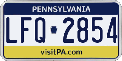 PA license plate LFQ2854