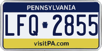 PA license plate LFQ2855