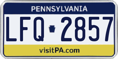 PA license plate LFQ2857