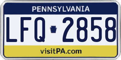 PA license plate LFQ2858