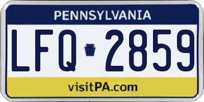 PA license plate LFQ2859