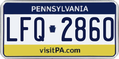 PA license plate LFQ2860