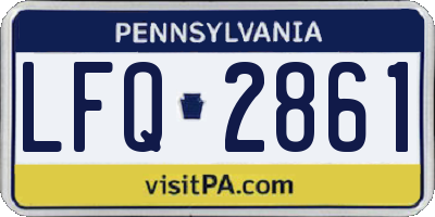 PA license plate LFQ2861