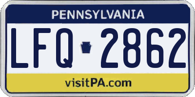 PA license plate LFQ2862