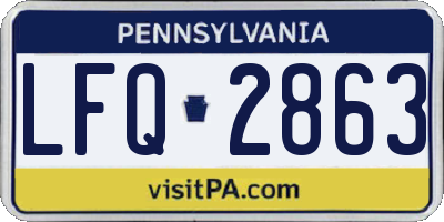 PA license plate LFQ2863