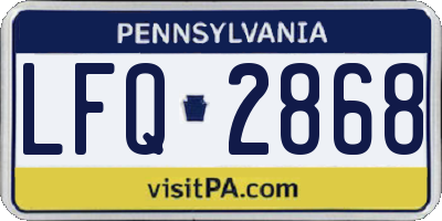 PA license plate LFQ2868