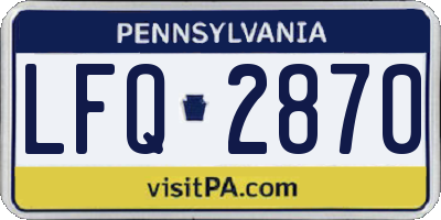 PA license plate LFQ2870