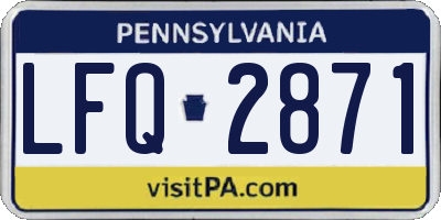PA license plate LFQ2871
