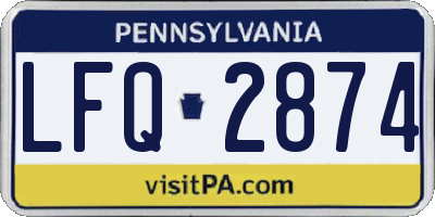 PA license plate LFQ2874