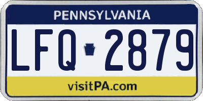 PA license plate LFQ2879
