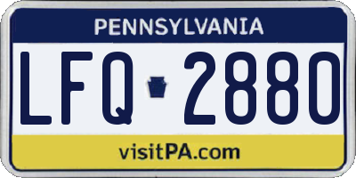 PA license plate LFQ2880
